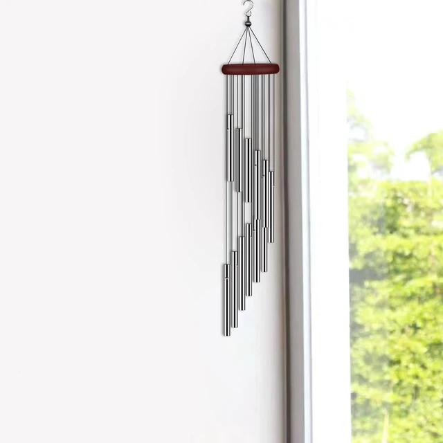 Alt view image 6 of 6 - Wind Chimes for Outside, Sympathy Wind Chimes Outdoor Clearance with 12 Aluminum Alloy Tubes and Hook, Memorial Wind Chime Gift Decoration for Home, Patio, Garden, Outdoor