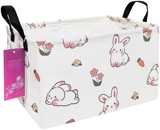 Main image of Rectangular Rabbit Storage Basket Gift Bag | Gifts Bag for Toys,Books,Clothes,Gifts,Pets-Perfect for Home,Office,Nursery,Dorm,Shelf