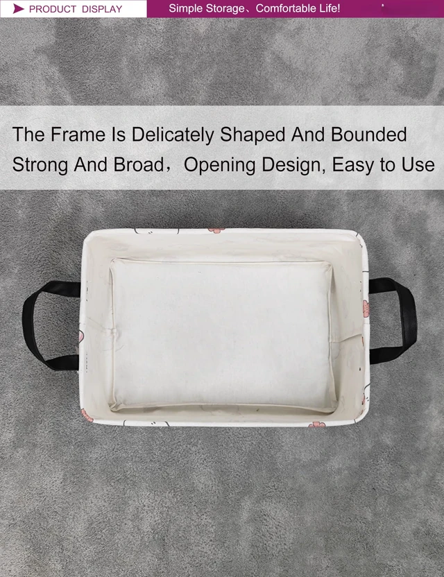 Alt view image 6 of 6 - Rectangular Rabbit Storage Basket Gift Bag | Gifts Bag for Toys,Books,Clothes,Gifts,Pets-Perfect for Home,Office,Nursery,Dorm,Shelf