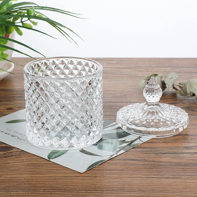 Alt view image 7 of 7 - Q tips holder,Q tip holders,Glass bathroom jar,Glass qtip holders,Q-tip,containers,crystal,cute,for with lid,small,Apothecary jars with lids,candy,dispenser,ball
