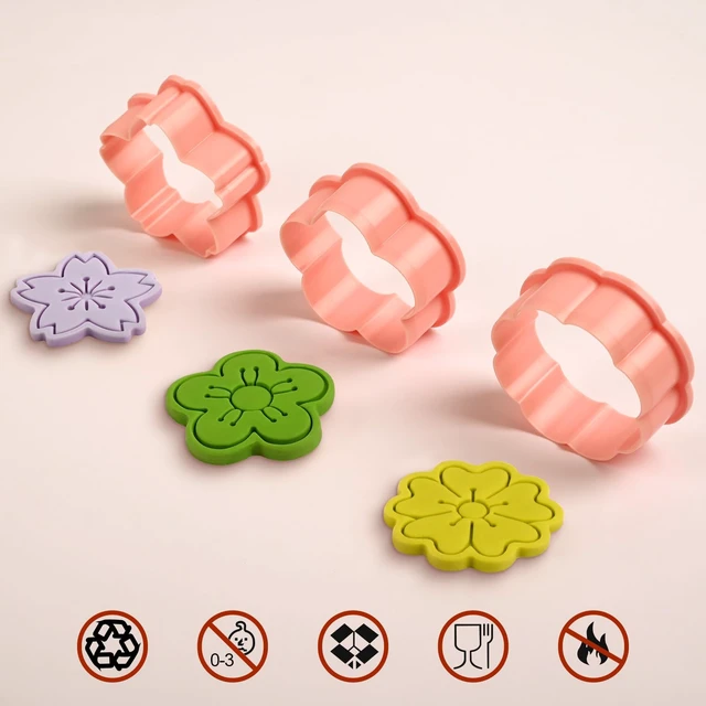 Alt view image 2 of 6 - 8 Pack Flower Cookie Cutters, 3D Cookie Cutter with Plunger Stamp | 8 Styles Spring Flowers Cookie Cutters with Cookie Stamps for Home Kitchen