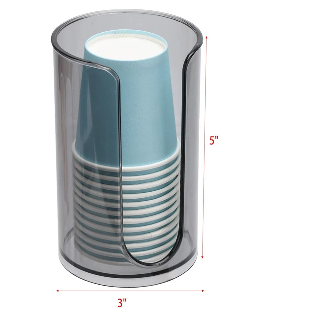 Alt view image 3 of 5 - Small Paper Cup Dispenser - Disposable Cup Storage Holder for Bathroom Vanity Countertop's Rinsing/Mouthwash Cups, Black