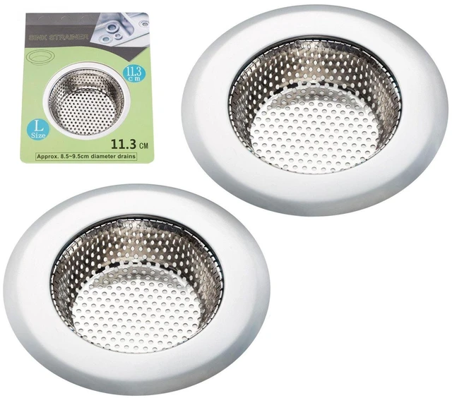 Main image of 2PCS Kitchen Sink Strainer - Stainless Steel, Large Wide Rim 4.5" Diameter