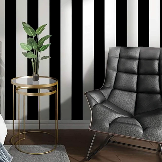Main image of Stripe Black and White Peel and Stick Wallpaper Self-Adhesive Wallpaper 118"x17.7" Removable Contact Paper Waterproof Wall Paper Decorative Wall Covering Cabinets Shelves Drawer Liner Vinyl