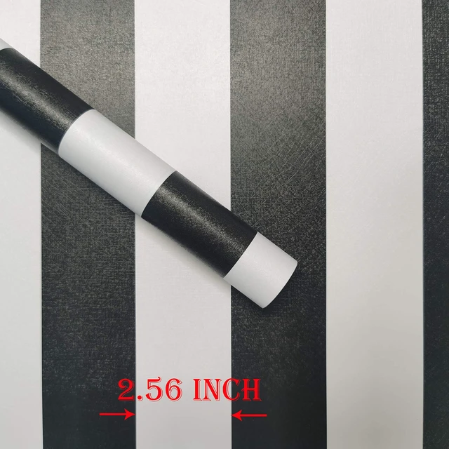 Alt view image 5 of 7 - Stripe Black and White Peel and Stick Wallpaper Self-Adhesive Wallpaper 118"x17.7" Removable Contact Paper Waterproof Wall Paper Decorative Wall Covering Cabinets Shelves Drawer Liner Vinyl