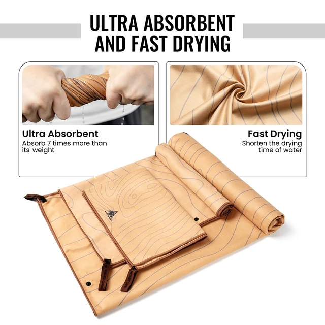 Alt view image 4 of 6 - Quick Dry Towel,Super Absorbent Microfiber Camping Towel with Bag | Ultra Soft Compact Towel for Beach,Camping, Yoga,Gym, Travel,Sports & Swimming Pool