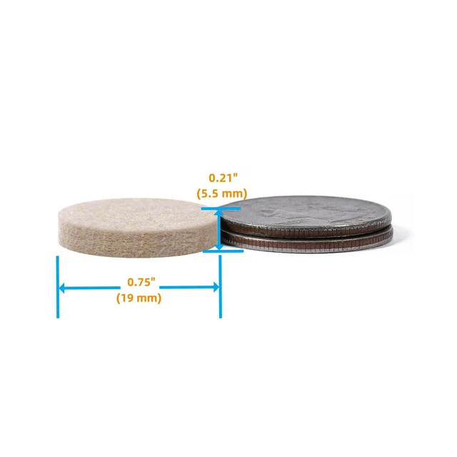 Alt view image 2 of 3 - Felt Furniture Pads for Hardwood Floors - Self Adhesive Chair Felt Pads, Floor Protector for Furniture Feet, Furniture Sliders Moving Your Furniture Smoothly - Anti Scratch 96 Pcs 3/4" Round