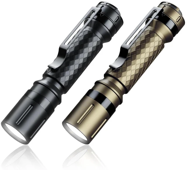 Main image of 2-Pack Mini LED Penlight, Small Pocket Flashlight with Clip, AAA | 3 Modes Compact Tactical Torch for Emergency & Inspection. Reversible Clip Fits Cap & Pocket. Portable Slim EDC Light.
