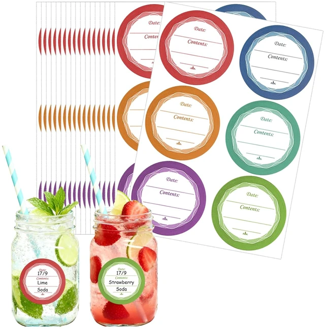 Main image of Mason Jars Labels, Canning Label, Jar Stickers, Removable, 108 PCS | Waterproof & Oil-Proof, for Jam Jars,Jelly, Juice, and Spice Jar Labels, Adhesive Sticks to Glass, Metal, and Plastic Lids