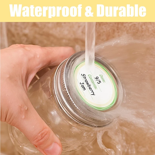 Alt view image 4 of 7 - Mason Jars Labels, Canning Label, Jar Stickers, Removable, 108 PCS | Waterproof & Oil-Proof, for Jam Jars,Jelly, Juice, and Spice Jar Labels, Adhesive Sticks to Glass, Metal, and Plastic Lids