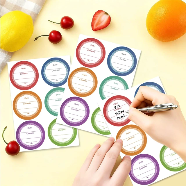 Alt view image 3 of 7 - Mason Jars Labels, Canning Label, Jar Stickers, Removable, 108 PCS | Waterproof & Oil-Proof, for Jam Jars,Jelly, Juice, and Spice Jar Labels, Adhesive Sticks to Glass, Metal, and Plastic Lids