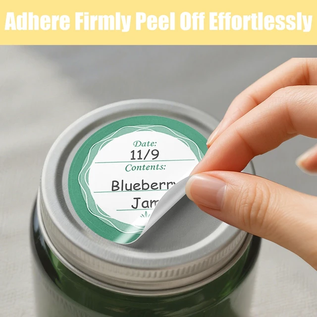 Alt view image 5 of 7 - Mason Jars Labels, Canning Label, Jar Stickers, Removable, 108 PCS | Waterproof & Oil-Proof, for Jam Jars,Jelly, Juice, and Spice Jar Labels, Adhesive Sticks to Glass, Metal, and Plastic Lids
