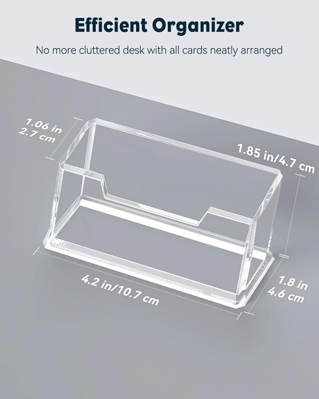 Alt view image 2 of 7 - Acrylic Business Card Holder for Desk, 1 Slot, 60 Card Capacity | Clear Business Card Display Stand for Men & Women Desktop Business Card Organizer Card Stand for Office Home Exhibition