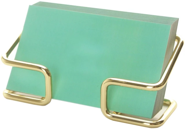 Alt view image 2 of 2 - Business Card Holder for Desk, Cute Metal Card Organizers | Modern Office Desk Accessories for Men and Women (Golden)