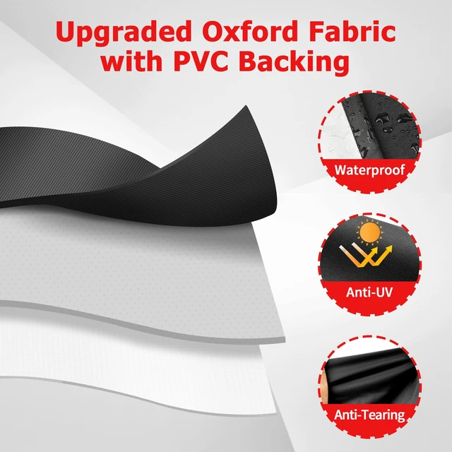 Alt view image 3 of 7 - Grill Cover, 58 inch BBQ Grill Cover for Outdoor Grill, Anti-UV & Fade Resistant Gas Grill Cover, Waterproof Barbecue Grill Covers for Weber, Char-Broil, Nexgrill and More, Black