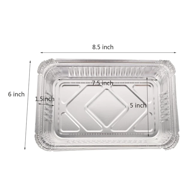 Alt view image 2 of 6 - 20Pack Drip Pans Compatible with Weber Grills Spirit Gas Grills, Q Grills, Genesis and Genesis II LX 200 300 Series,Disposable Aluminum Foil BBQ Grease Trays, 8.5 x 6 Inch