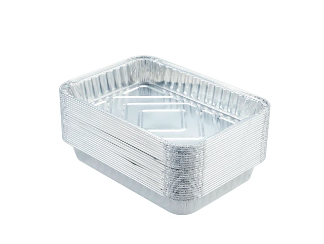 Main image of 20Pack Drip Pans Compatible with Weber Grills Spirit Gas Grills, Q Grills, Genesis and Genesis II LX 200 300 Series,Disposable Aluminum Foil BBQ Grease Trays, 8.5 x 6 Inch