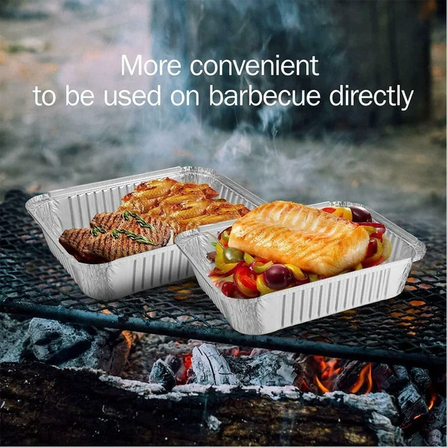 Alt view image 6 of 6 - 20Pack Drip Pans Compatible with Weber Grills Spirit Gas Grills, Q Grills, Genesis and Genesis II LX 200 300 Series,Disposable Aluminum Foil BBQ Grease Trays, 8.5 x 6 Inch