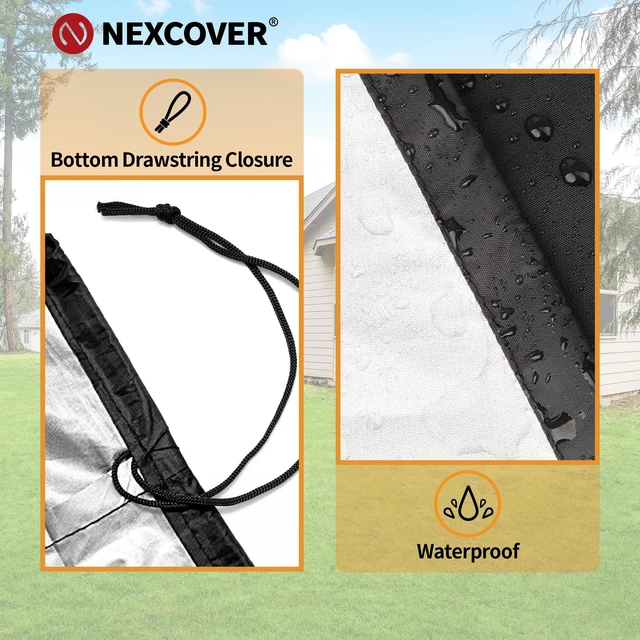 Alt view image 5 of 7 - Grill Cover, BBQ Cover 55 inch,Waterproof BBQ Grill Cover,Fade Resistant Gas Grill Cover, Barbecue Grill Covers, Fits Grill of Weber, Brinkmann, Nexgrill, Black Grill Cover for Outdoor Grill.