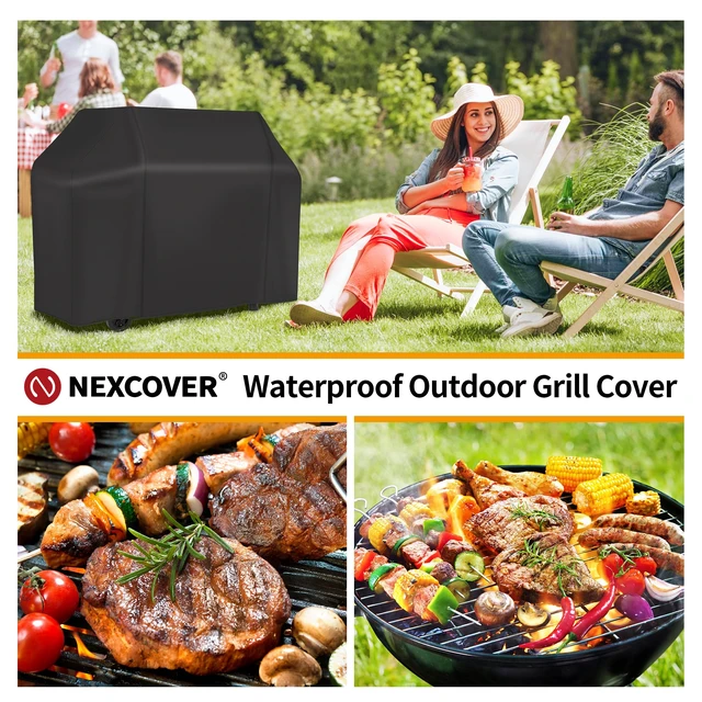 Alt view image 7 of 7 - Grill Cover, BBQ Cover 55 inch,Waterproof BBQ Grill Cover,Fade Resistant Gas Grill Cover, Barbecue Grill Covers, Fits Grill of Weber, Brinkmann, Nexgrill, Black Grill Cover for Outdoor Grill.