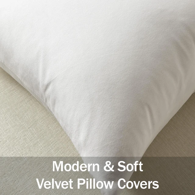 Alt view image 2 of 7 - Lumbar Pillow Covers 12x20 Ivory White: Pack of 2 Cozy Soft Velvet Rectangular Modern Luxury Decorative Throw Pillow Cases for Sofa Couch Living Room Bed Home Decor
