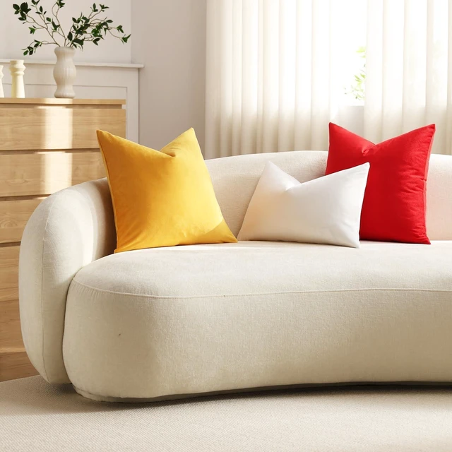 Alt view image 4 of 7 - Lumbar Pillow Covers 12x20 Ivory White: Pack of 2 Cozy Soft Velvet Rectangular Modern Luxury Decorative Throw Pillow Cases for Sofa Couch Living Room Bed Home Decor