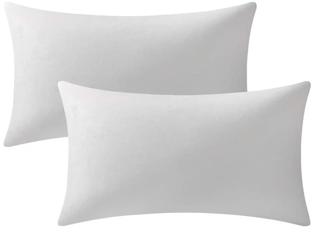 Alt view image 7 of 7 - Lumbar Pillow Covers 12x20 Ivory White: Pack of 2 Cozy Soft Velvet Rectangular Modern Luxury Decorative Throw Pillow Cases for Sofa Couch Living Room Bed Home Decor
