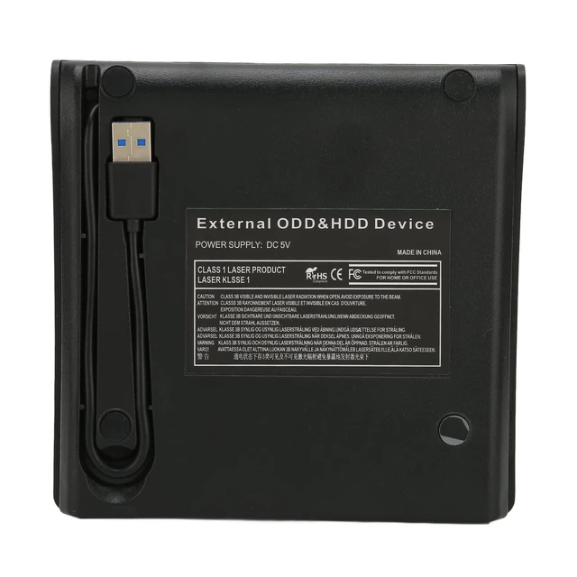 Alt view image 5 of 7 - External DVD Drive Enclosure,Slim High Speed USB3.0 SATA External 12.7mm DVD Drive Enclosure Optical Disc Enclosure Without Optical Drive for Laptop Desktop