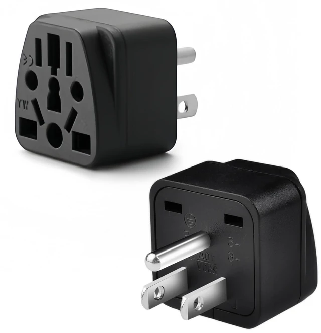 Main image of 2 Pack US Travel Plug Adapter, Type B Wall Outlet Power Charger Converter | EU,AU,UK,CN,to USA(Type B),Grounded 3 Prong for USA Wall Plug
