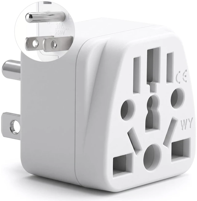 Main image of US Travel Plug Adapter, EU to USA Type B Grounded Plug, 1-Pack | Grounded 3 Prong American Wall Plug, Australia NZ to America Travel Adaptor Pin Converter, Power Outlet Charger