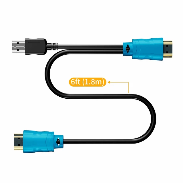 Alt view image 2 of 3 - 2-in-1 HDMI-USB KVM Cable 6ft for HDMI KVM Switch