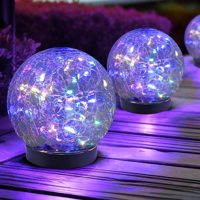 Main image of Solar Globe Lights Outdoor Waterproof-Solar Balls for Garden | Cracked Glass Ball Lights Outdoor-Solar Orbs for Outside-Decorations for Patio and Yard Lawn Backyard Decor