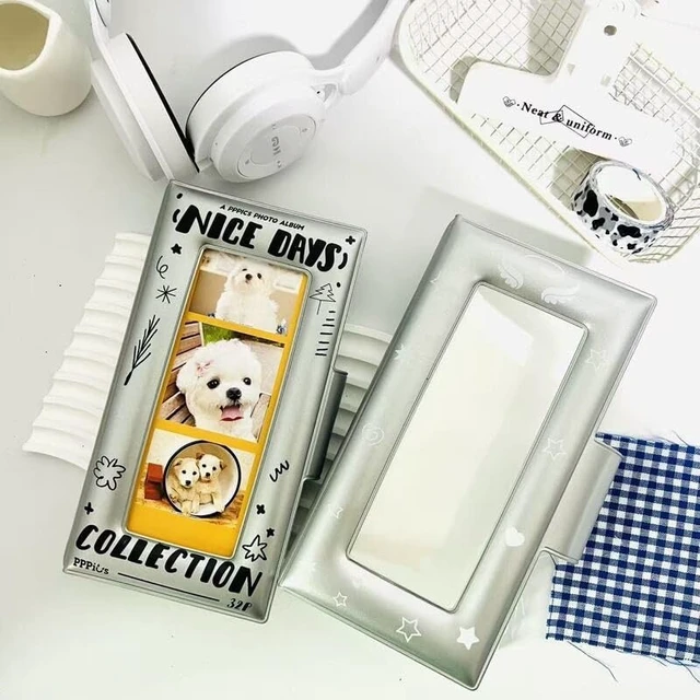 Alt view image 2 of 5 - Photobooth Album Book Cute Photo Booth Album Kpop 2x6 Photo Strips Holder for Party Wedding Event, 40 Pockets (Angel Silver)