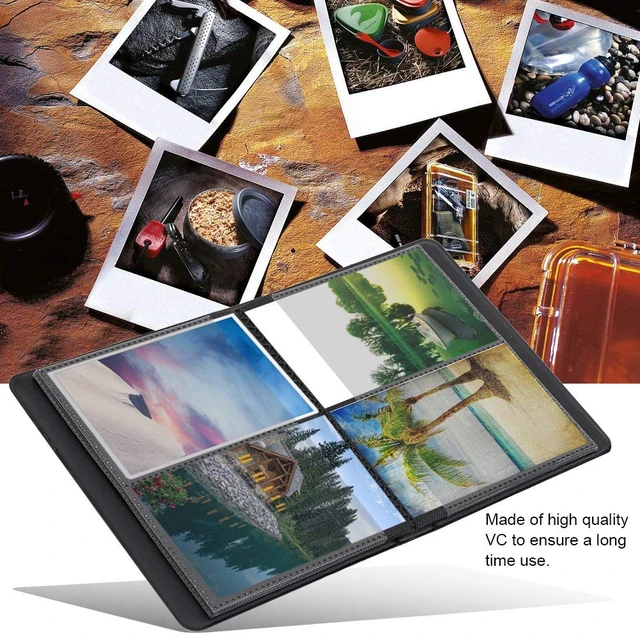 Alt view image 6 of 7 - Mini Photo Album Book, 64 Capacity PVC Blue | 15x11.5cm Compact Size, Double Sided Clear Pockets, Fits 2x3 Prints, Travel Wedding Gift