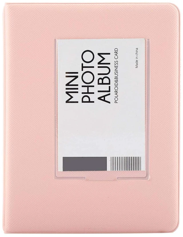 Main image of Mini Photo Album Book, 64 Capacity PVC Blue | 15x11.5cm Compact Size, Double Sided Clear Pockets, Fits 2x3 Prints, Travel Wedding Gift