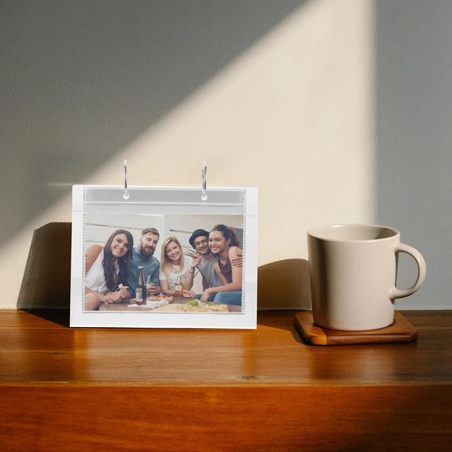 Alt view image 6 of 7 - 6x7inch Photo Albums Desktop Photo Album Collection Acrylic Tabletop Flip Picture Album Photo Frame Photo Display For Home Office Baby Shower Wedding 6inch 34 Pieces Photo Album