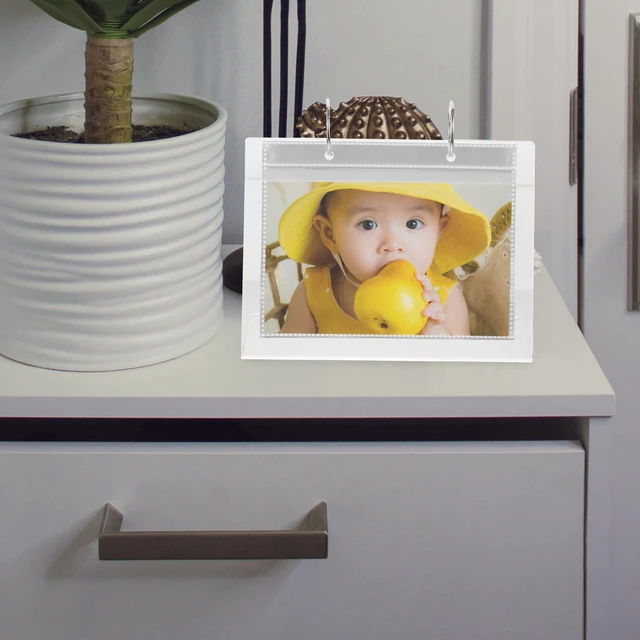Alt view image 5 of 7 - 6x7inch Photo Albums Desktop Photo Album Collection Acrylic Tabletop Flip Picture Album Photo Frame Photo Display For Home Office Baby Shower Wedding 6inch 34 Pieces Photo Album