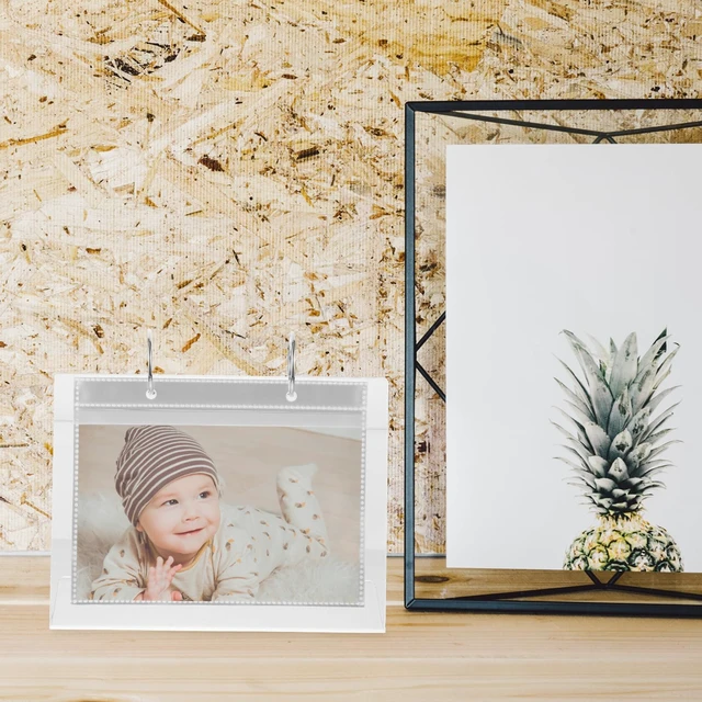 Alt view image 7 of 7 - 6x7inch Photo Albums Desktop Photo Album Collection Acrylic Tabletop Flip Picture Album Photo Frame Photo Display For Home Office Baby Shower Wedding 6inch 34 Pieces Photo Album