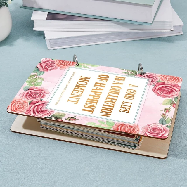 Alt view image 7 of 7 - Gift Card Organizer Greeting Card Book Post Cards Album Flowers | Christmas Holiday Wedding Cards Keepsake Books, Memory Storage Photo Holder Planner Journal, Present for Wife Girlfriend Mom