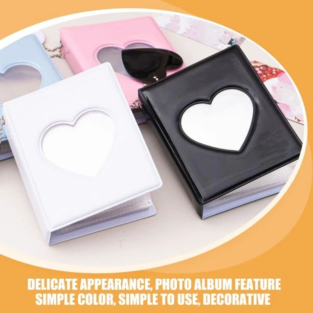Alt view image 2 of 7 - 2-Pack Mini Photocard Binders with Heart Windows, Black and White | Heart-window covers keep mini prints together while the black-and-white pair separates people, trips or themes at a glance