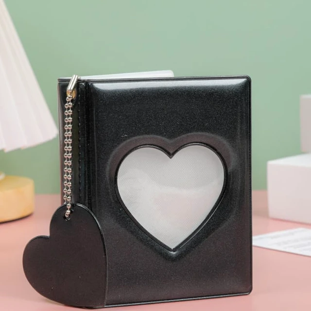 Alt view image 5 of 7 - 2-Pack Mini Photocard Binders with Heart Windows, Black and White | Heart-window covers keep mini prints together while the black-and-white pair separates people, trips or themes at a glance