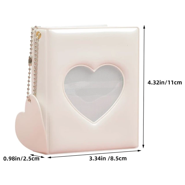 Alt view image 4 of 7 - 2-Pack Mini Photocard Binders with Heart Windows, Black and White | Heart-window covers keep mini prints together while the black-and-white pair separates people, trips or themes at a glance