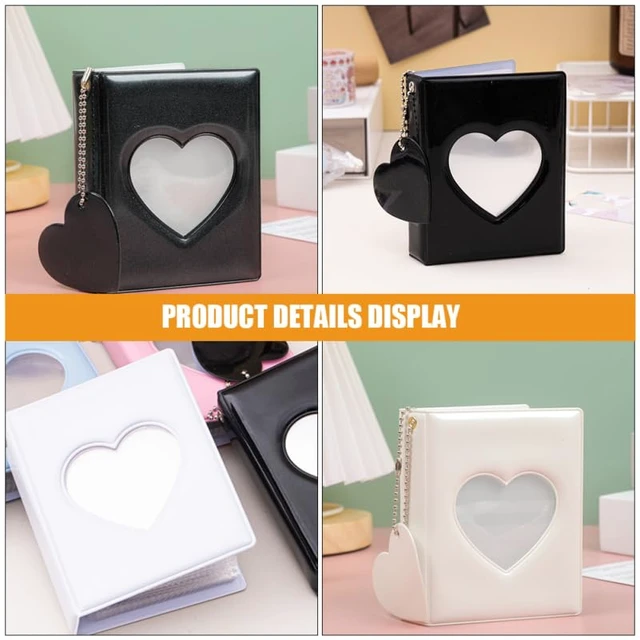 Alt view image 7 of 7 - 2-Pack Mini Photocard Binders with Heart Windows, Black and White | Heart-window covers keep mini prints together while the black-and-white pair separates people, trips or themes at a glance