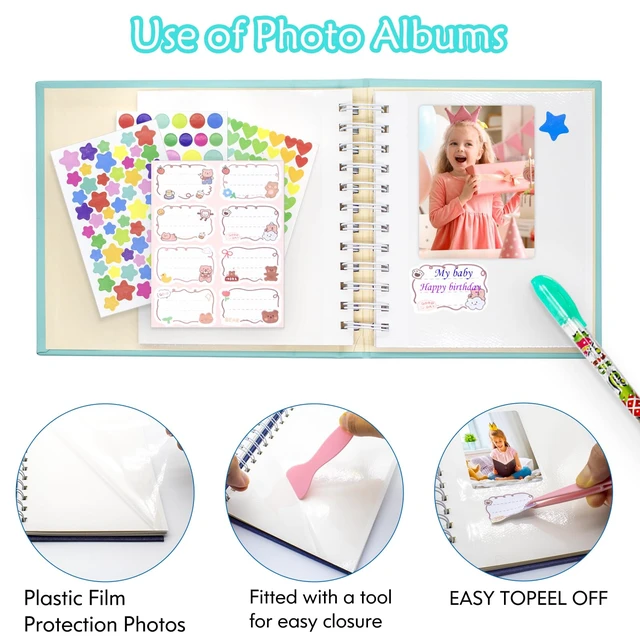 Alt view image 2 of 4 - Album Self Adhesive, 2x3 3x5 4x6 inch DIY Scrapbook with 25 Blank Pages, Gifts for Mom, Family Baby and Wedding (Mint)