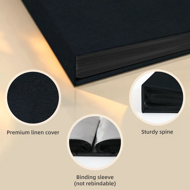 Alt view image 4 of 6 - Photo Album 4x6 48 Pockets for Wedding Gifts,Linen Hardcover Picture Albums for Family Anniversary Baby Vacation Pictures