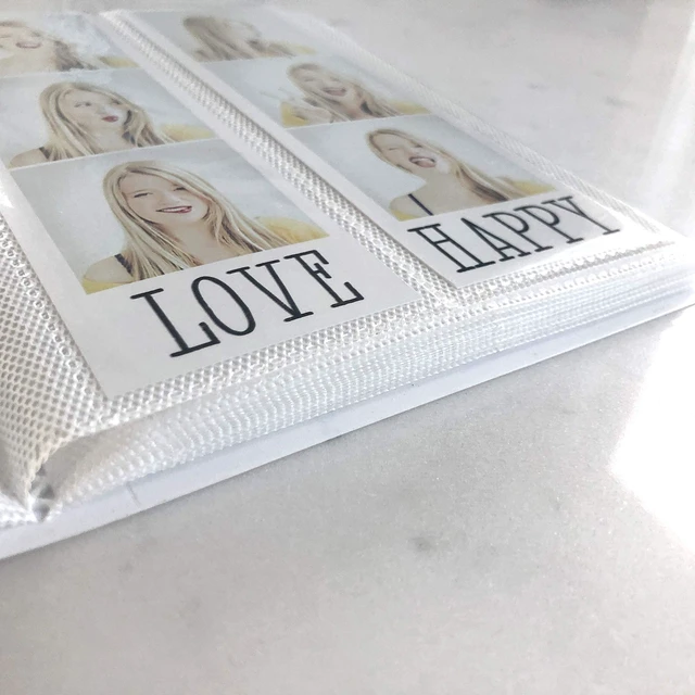 Alt view image 2 of 5 - Booth Photo Album - For Wedding or Party- Holds 120 Photobooth 2x6 Photo Strips - Slide In (WHITE)