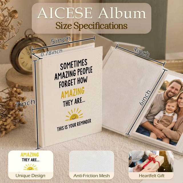 Alt view image 7 of 7 - Gifts Hardcover Photo Album 4x6 18 Pockets | Going Away Farewell Gifts for Coworkers Women, Sometimes Amazing People Forget Small Photo Album Memory Book Keepsake