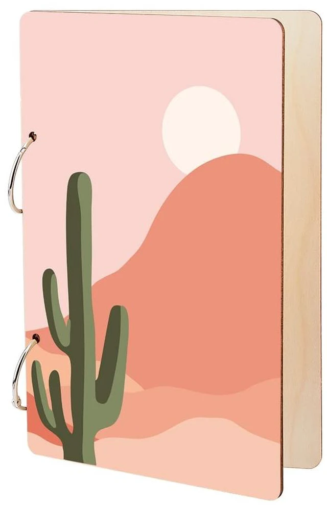 Main image of Bohemian Scene Greeting Card Organizer Boho Style Wedding Journal Birthday Cards Keeper Green Leaves Planner Holder Wooden Card Keeper Binder Photo Album Graduation Holiday Keepsake Gifts