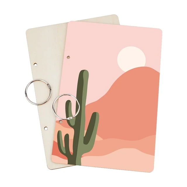 Alt view image 2 of 7 - Bohemian Scene Greeting Card Organizer Boho Style Wedding Journal Birthday Cards Keeper Green Leaves Planner Holder Wooden Card Keeper Binder Photo Album Graduation Holiday Keepsake Gifts