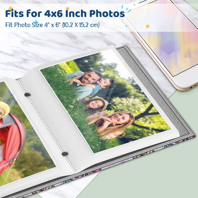 Alt view image 2 of 7 - 4x6 Photos - 52 Pockets Small Wallet Albums For Family | Vegan Leather Cover, 4X6 Picture Keepsakes, Family/Wedding/Travel Memory Book, Baby/Kids/Boys/Girls Gift, Butterfly